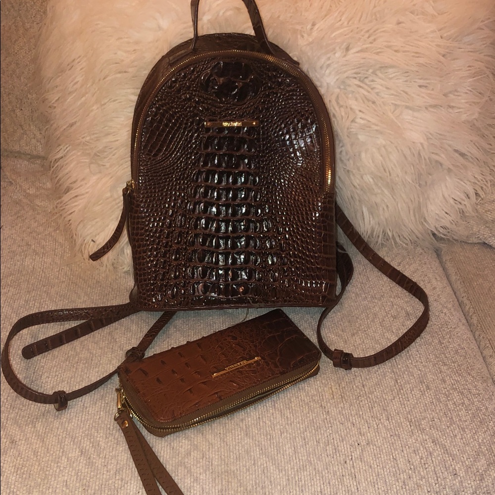 🤩🔥Deep Chocolate Crocodile-Embossed Backpack with Wallet❤️ - Picture 13 of 14